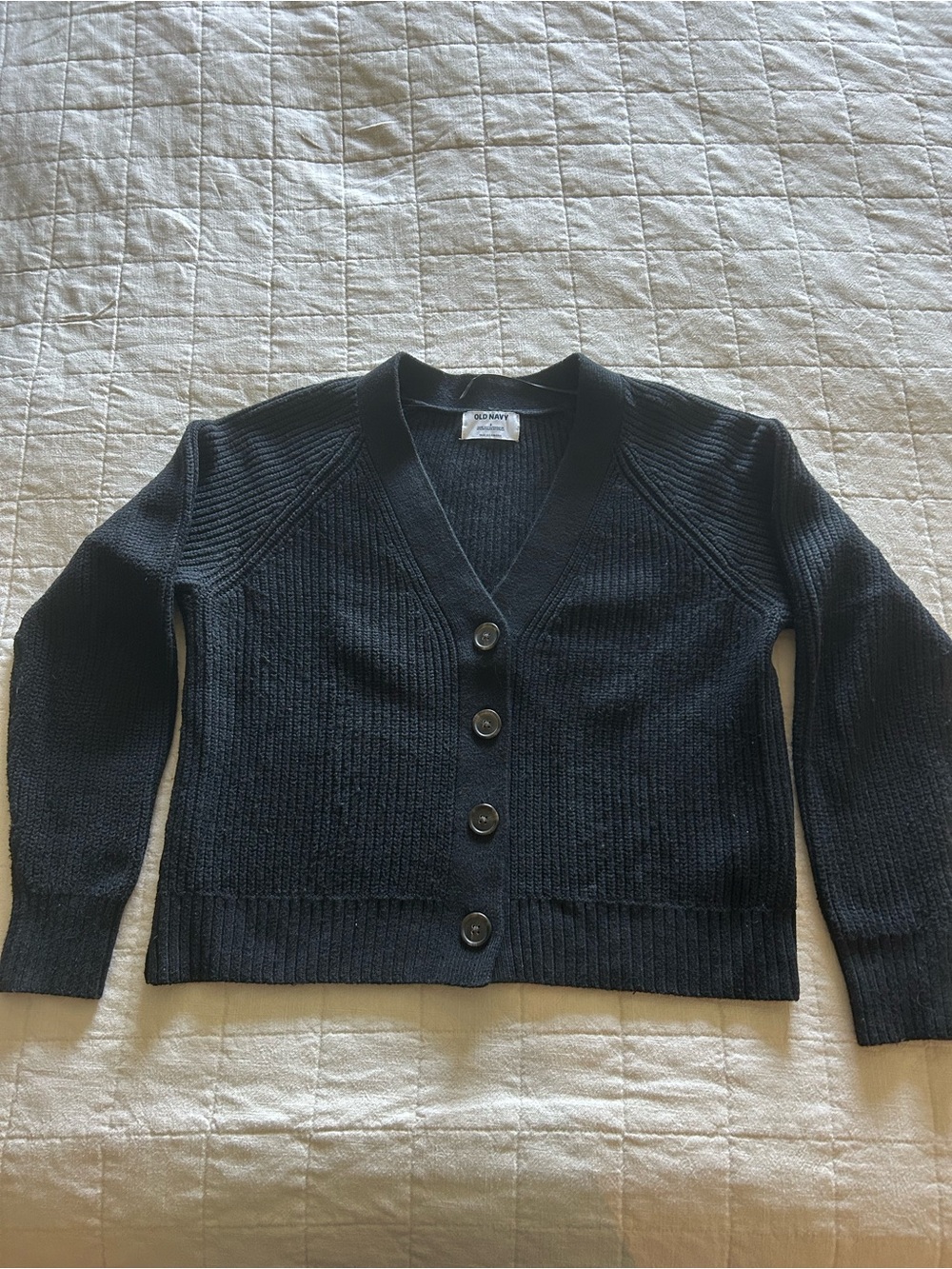Old Navy Black V-Neck Button Front Cardigan